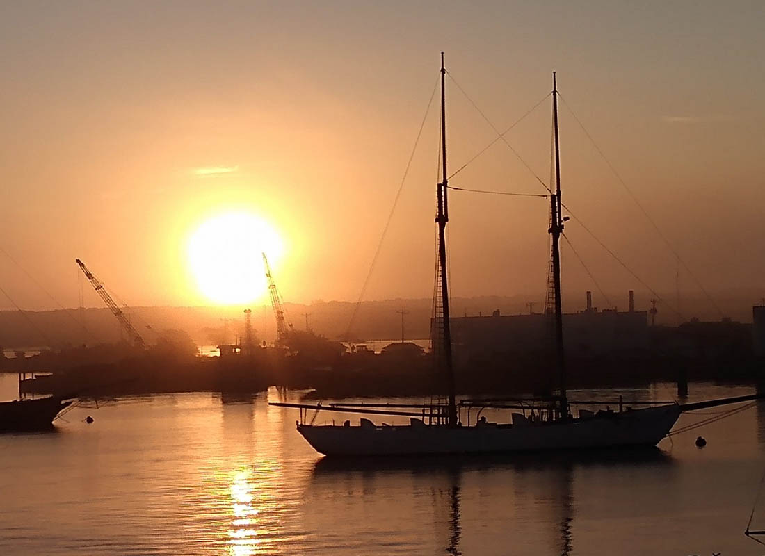 Vineyard Haven, MA - Boats at Vineyard Haven Harbor Sunrise at Martha’s Vineyard